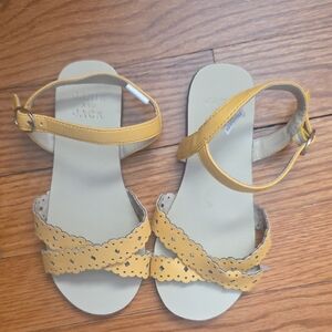 Janie and Jack Mustard Yellow Kids Sandals